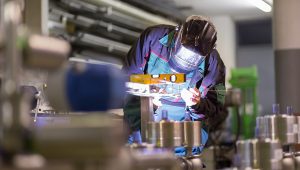 A welder at work