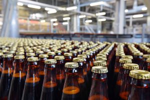 Bottles on a conveyor belt