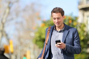 Man holding cell phone