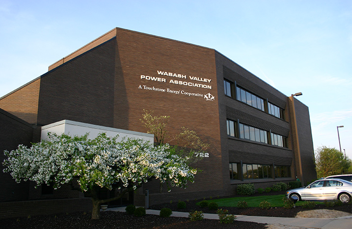 The brick building that is the headquarters of Wabash Valley Power