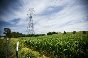Transmission lines in a field